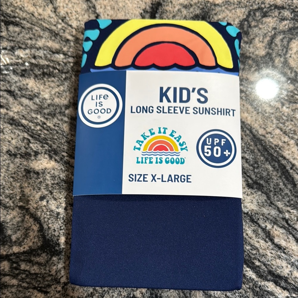 New UPF 50+ Kids Long sleeve Life is Good Kids'  Water Surf Sunshirt XL